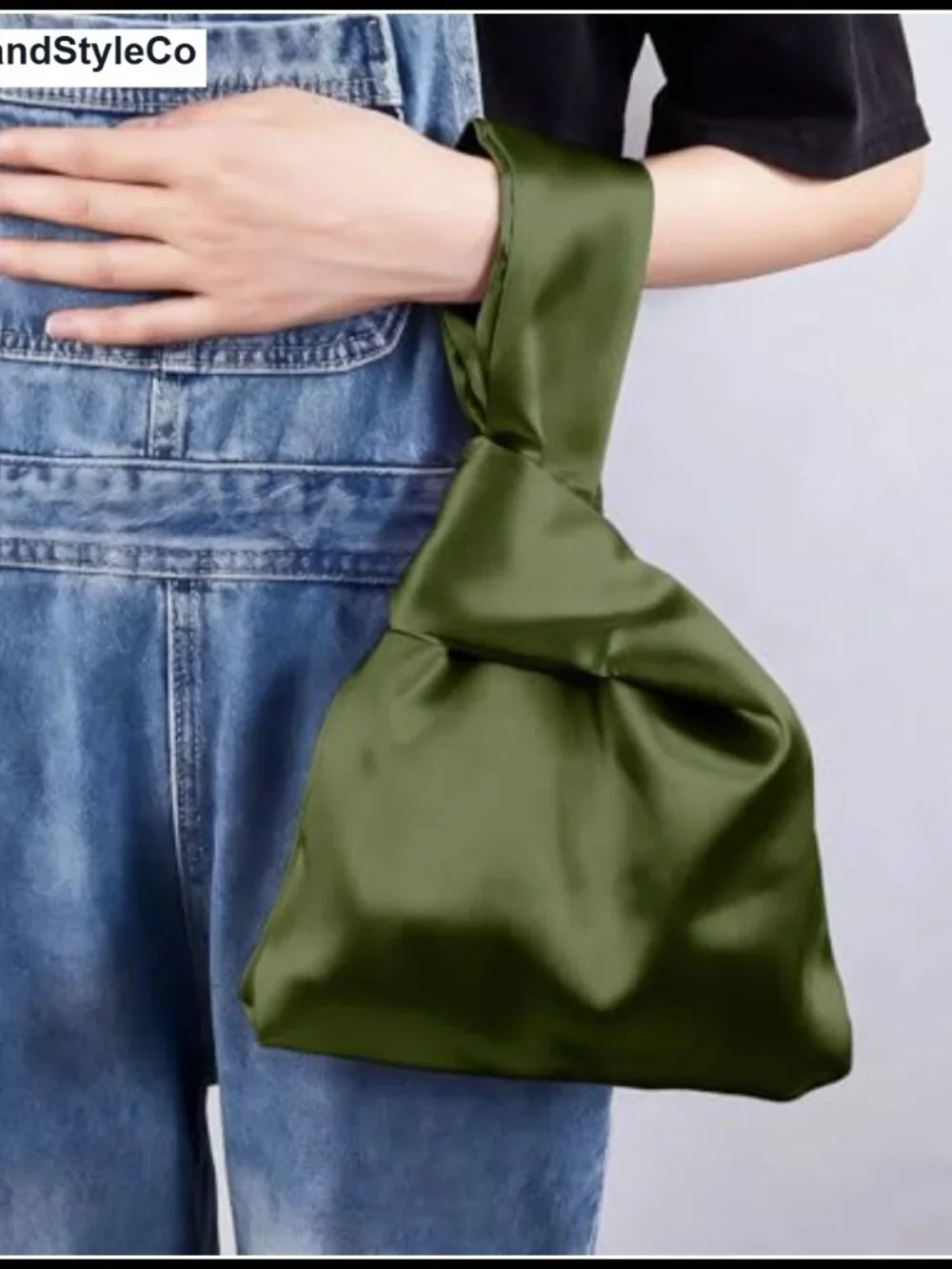Satin Wrist Knot Bag Small Japanese Knot Clutch Evening Purse